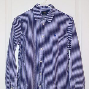 Polo Ralph Lauren Blue & White Striped Blouse, Women's 10